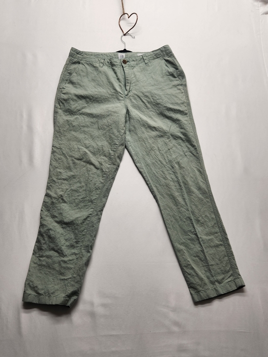 GAP Pants - ⭐️GAP Desert Sage Linen Cotton Girlfriend Chino Pants 8 Green Minimalist Summer